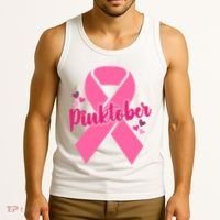 Pinktober Breast Cancer Awareness October Tank Top thumb 3