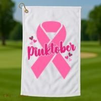 Pinktober Breast Cancer Awareness October Golf Towel thumb 1