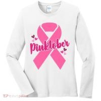 Pinktober Breast Cancer Awareness October Women's Long Sleeve Shirt thumb 0