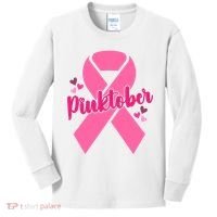 Pinktober Breast Cancer Awareness October Kids Long Sleeve Shirt thumb 0