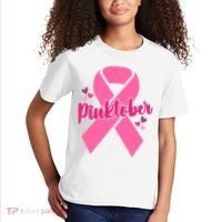 Pinktober Breast Cancer Awareness October Kids T-Shirt thumb 2