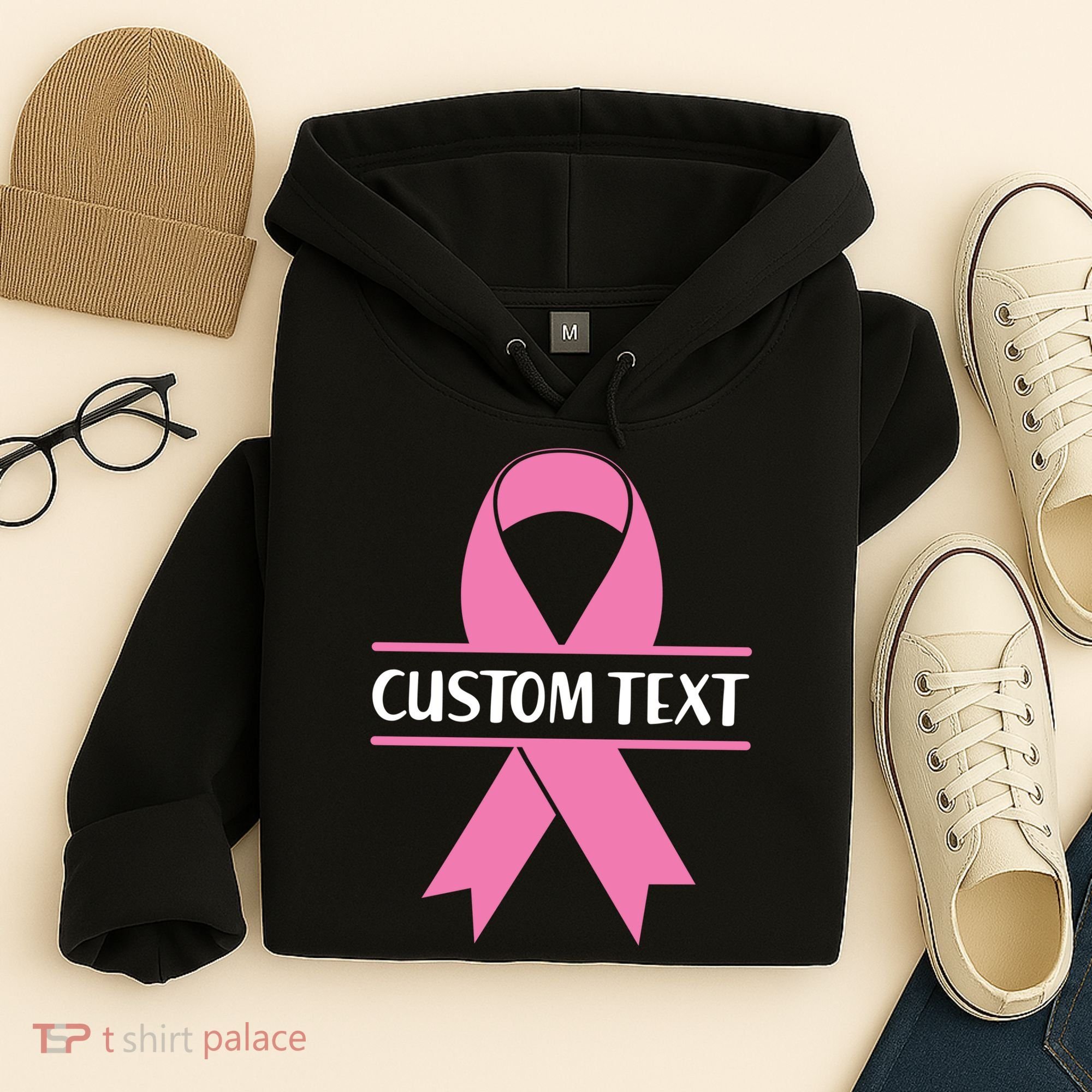 Personalize Breast Cancer Awareness Custom Text Hoodie