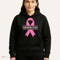 Personalize Breast Cancer Awareness Custom Text Hoodie thumb 5