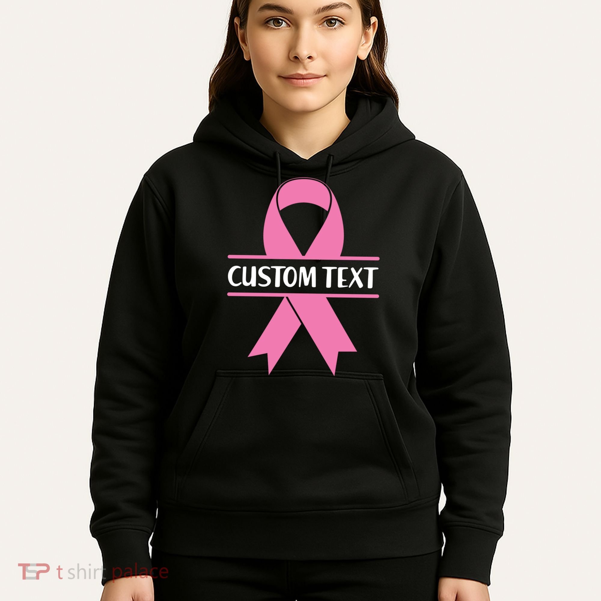 Personalize Breast Cancer Awareness Custom Text Hoodie