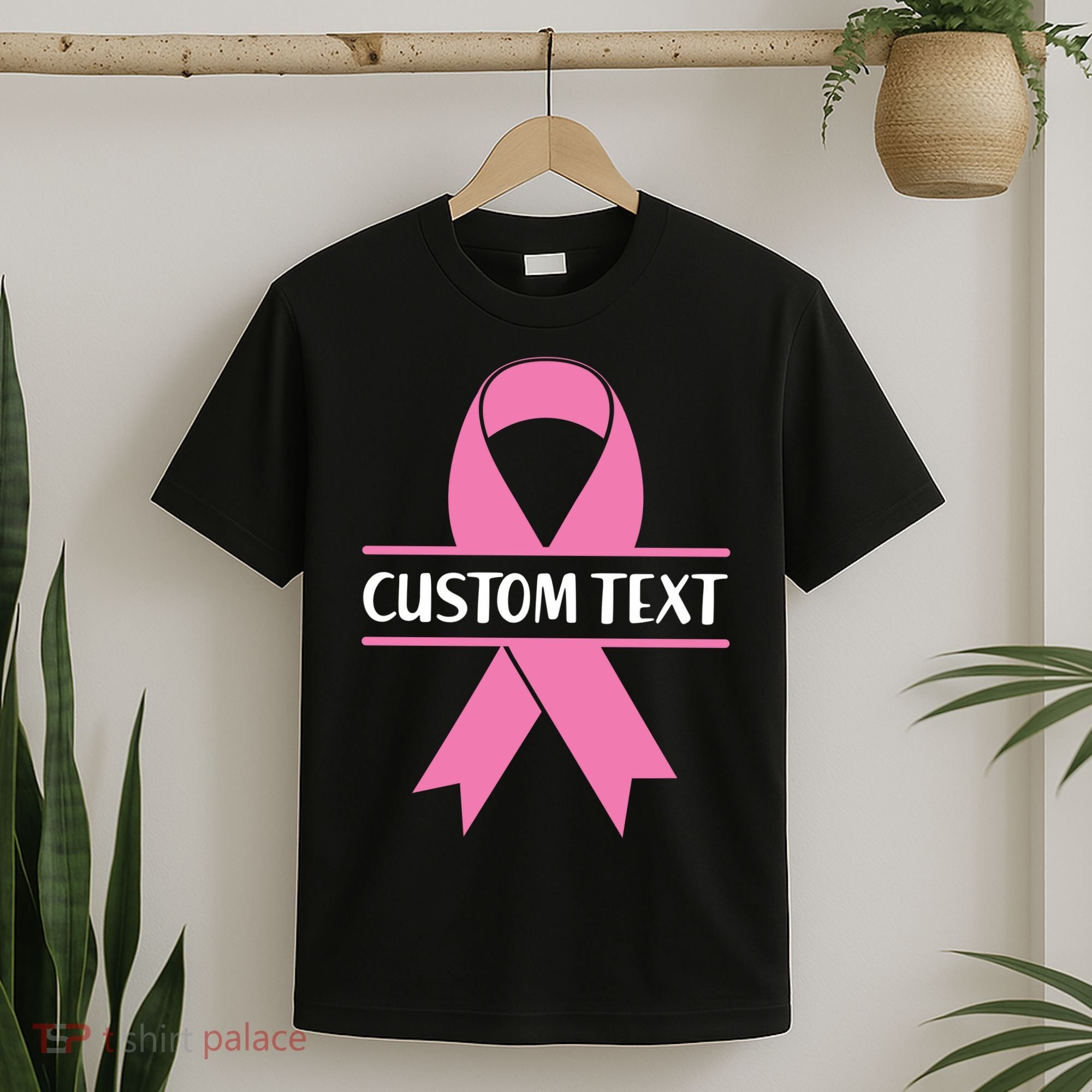 Personalize Breast Cancer Awareness Custom Text T-Shirt