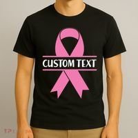 Personalize Breast Cancer Awareness Custom Text T-Shirt thumb 3