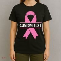 Personalize Breast Cancer Awareness Custom Text T-Shirt thumb 4