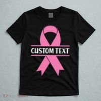 Personalize Breast Cancer Awareness Custom Text T-Shirt thumb 5