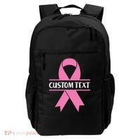 Personalize Breast Cancer Awareness Custom Text Backpack thumb 0