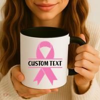 Personalize Breast Cancer Awareness Custom Text Coffee Mug thumb 3