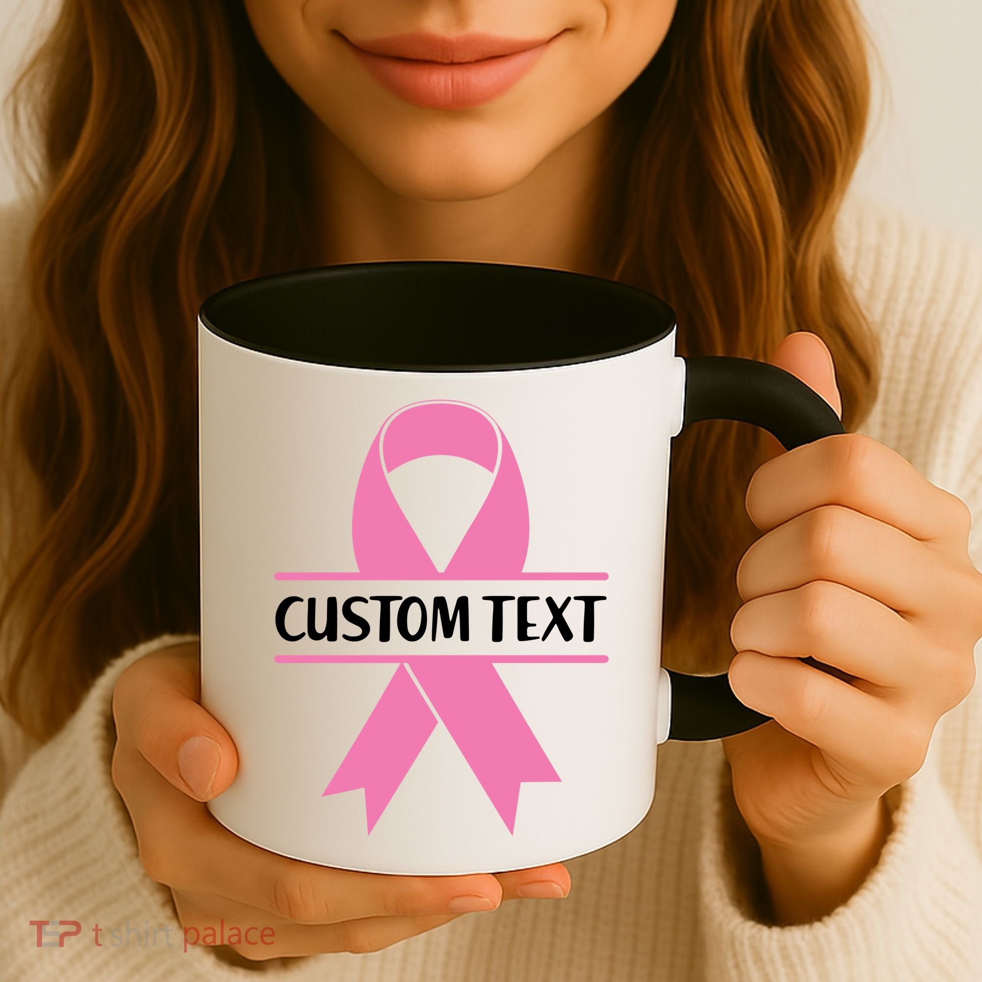 Personalize Breast Cancer Awareness Custom Text Coffee Mug