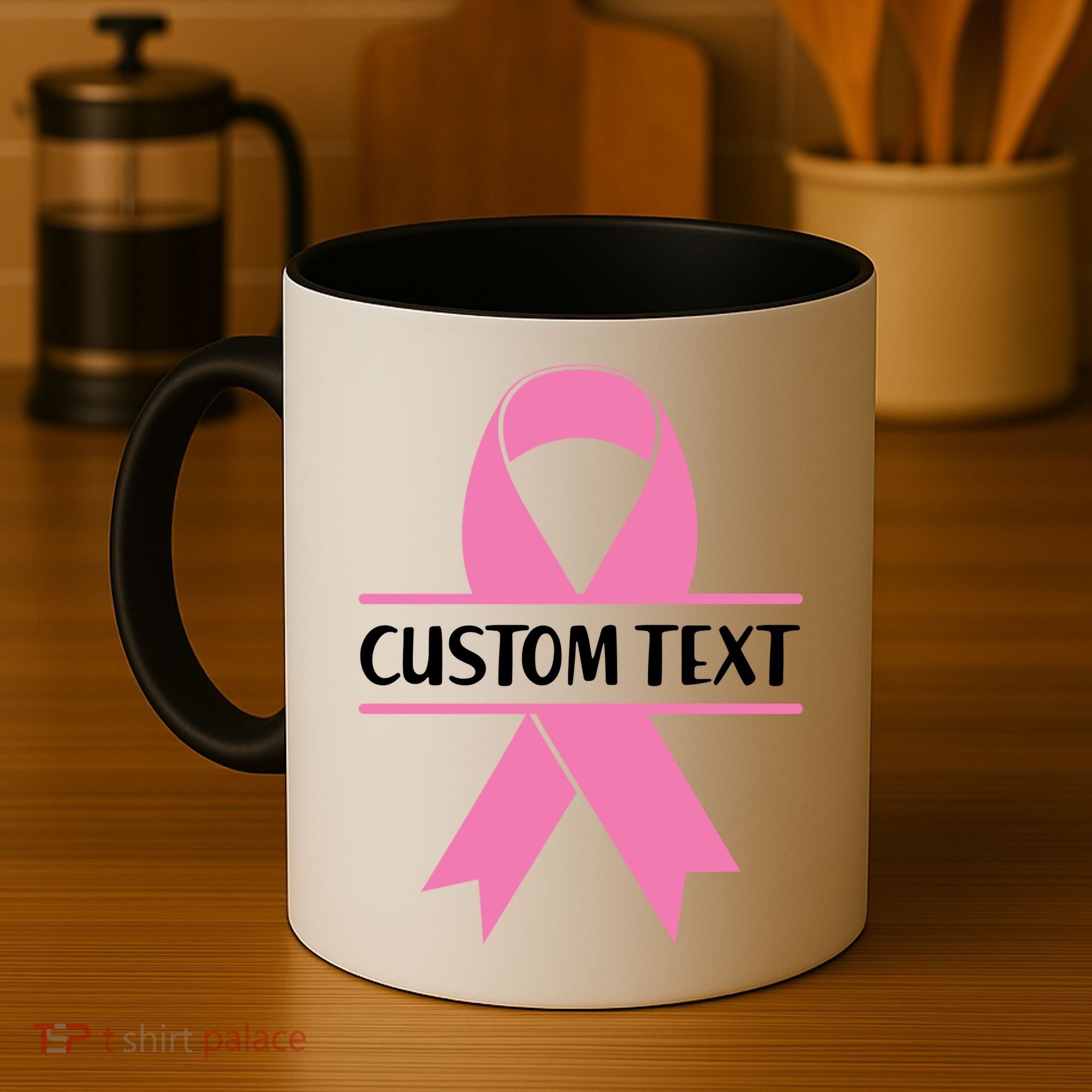 Personalize Breast Cancer Awareness Custom Text Coffee Mug
