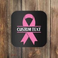 Personalize Breast Cancer Awareness Custom Text Coaster thumb 0