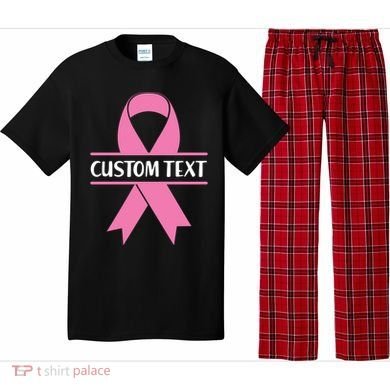 Personalize Breast Cancer Awareness Custom Text Pajama Set