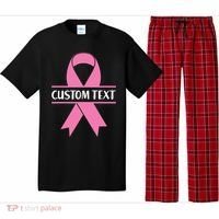 Personalize Breast Cancer Awareness Custom Text Pajama Set thumb 0