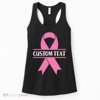 Personalize Breast Cancer Awareness Custom Text Women's Tank Top thumb 0