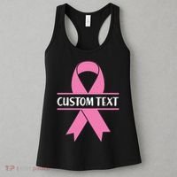 Personalize Breast Cancer Awareness Custom Text Women's Tank Top thumb 3