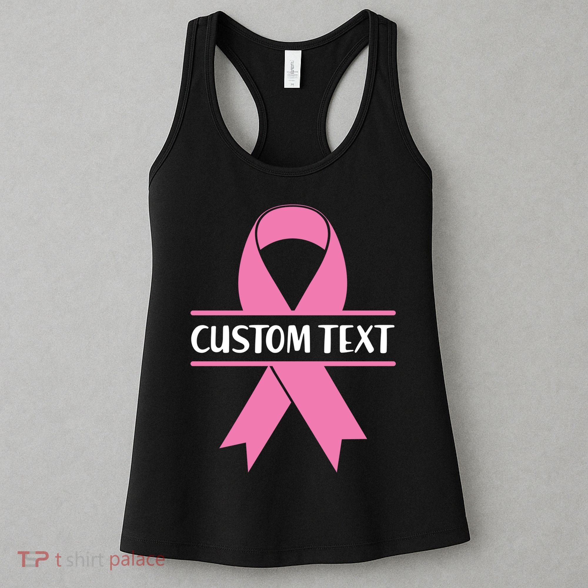 Personalize Breast Cancer Awareness Custom Text Women's Tank Top