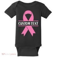 Personalize Breast Cancer Awareness Custom Text Baby Bodysuit thumb 0