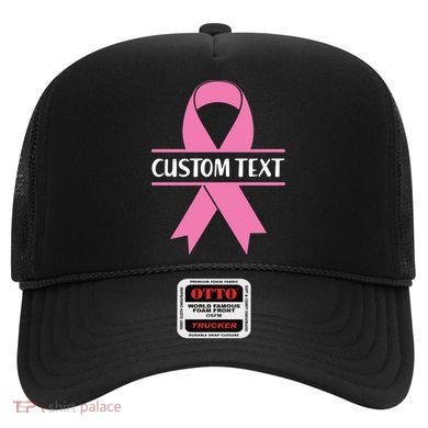 Personalize Breast Cancer Awareness Custom Text Hat