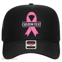 Personalize Breast Cancer Awareness Custom Text Hat thumb 0