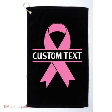 Personalize Breast Cancer Awareness Custom Text Golf Towel