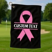 Personalize Breast Cancer Awareness Custom Text Golf Towel thumb 1