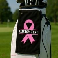 Personalize Breast Cancer Awareness Custom Text Golf Towel thumb 2