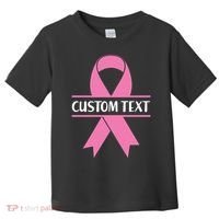 Personalize Breast Cancer Awareness Custom Text Toddler T-Shirt thumb 0