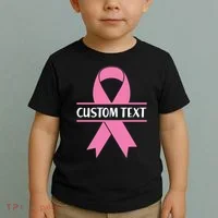 Personalize Breast Cancer Awareness Custom Text Toddler T-Shirt thumb 2