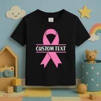Personalize Breast Cancer Awareness Custom Text Toddler T-Shirt thumb 3