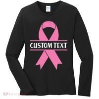 Personalize Breast Cancer Awareness Custom Text Women's Long Sleeve Shirt thumb 0