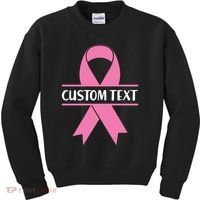 Personalize Breast Cancer Awareness Custom Text Kids Sweatshirt thumb 0
