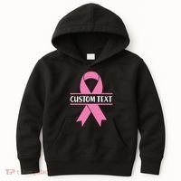 Personalize Breast Cancer Awareness Custom Text Kids Hoodie thumb 0
