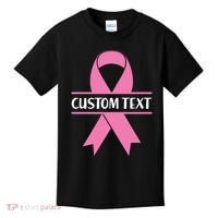 Personalize Breast Cancer Awareness Custom Text Kids T-Shirt thumb 0
