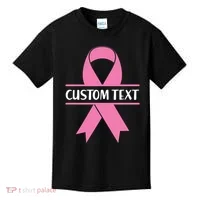 Personalize Breast Cancer Awareness Custom Text Kids T-Shirt thumb 0