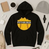 Pittsburgh Baseball Cityscape Distressed Novelty Pirate Hoodie thumb 3