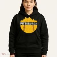 Pittsburgh Baseball Cityscape Distressed Novelty Pirate Hoodie thumb 5