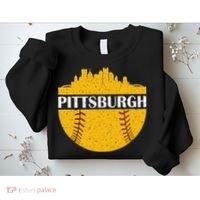 Pittsburgh Baseball Cityscape Distressed Novelty Pirate Sweatshirt thumb 2