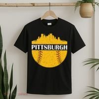 Pittsburgh Baseball Cityscape Distressed Novelty Pirate T-Shirt thumb 2