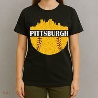 Pittsburgh Baseball Cityscape Distressed Novelty Pirate T-Shirt thumb 4