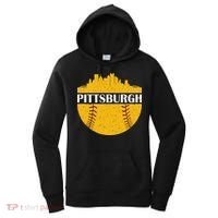 Pittsburgh Baseball Cityscape Distressed Novelty Pirate Women's Hoodie thumb 0
