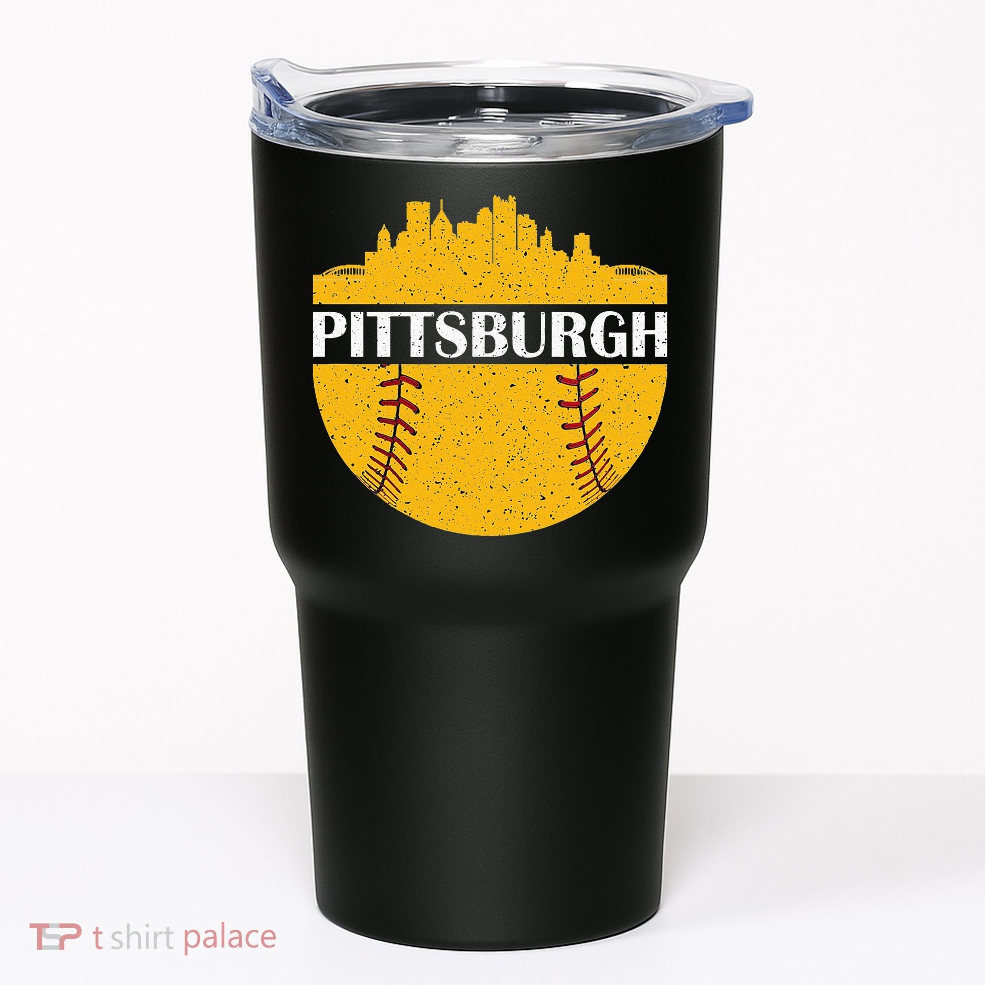 Pittsburgh Baseball Cityscape Distressed Novelty Pirate Tumbler