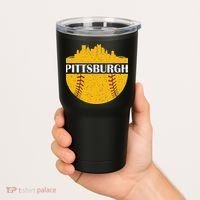Pittsburgh Baseball Cityscape Distressed Novelty Pirate Tumbler thumb 2