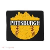Pittsburgh Baseball Cityscape Distressed Novelty Pirate Mousepad thumb 0