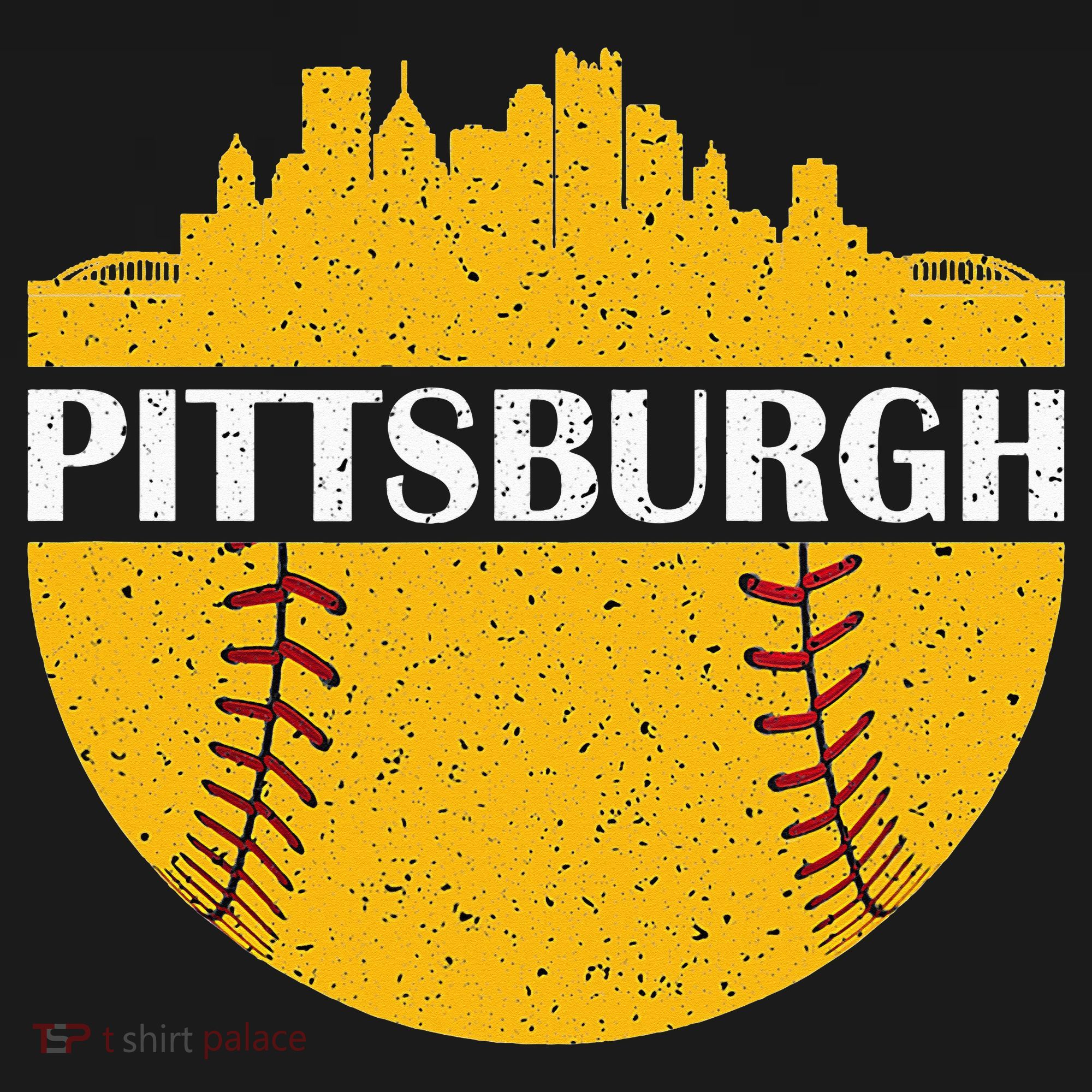 Pittsburgh Baseball Cityscape Distressed Novelty Pirate Mousepad