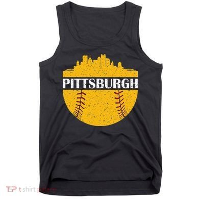Pittsburgh Baseball Cityscape Distressed Novelty Pirate Tank Top