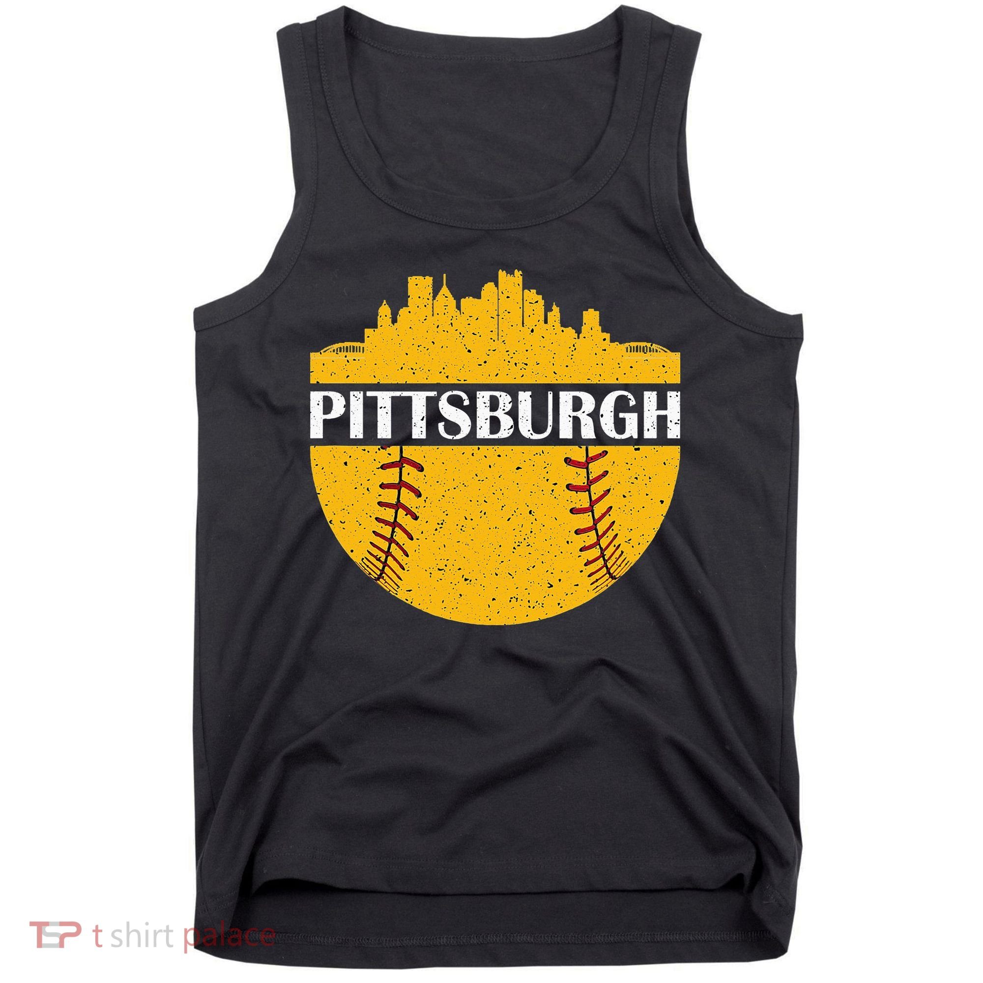 Pittsburgh Baseball Cityscape Distressed Novelty Pirate Tank Top