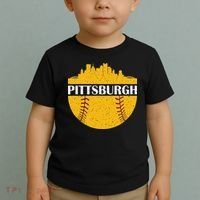 Pittsburgh Baseball Cityscape Distressed Novelty Pirate Toddler T-Shirt thumb 2