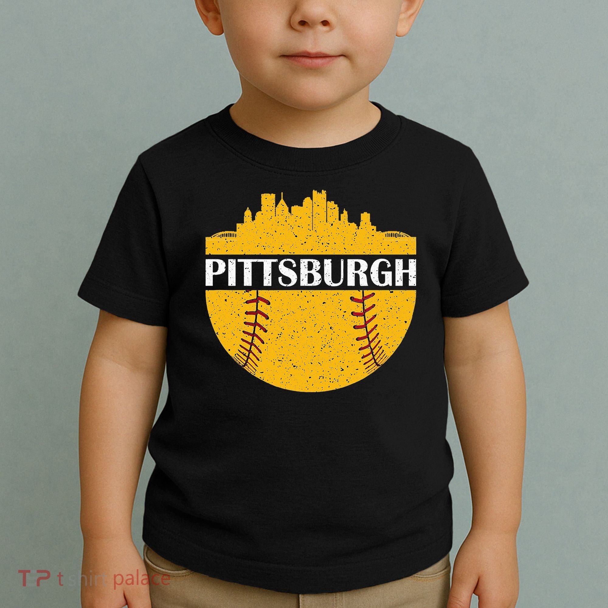 Pittsburgh Baseball Cityscape Distressed Novelty Pirate Toddler T-Shirt